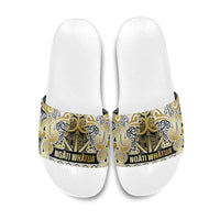 Aotearoa Iwi Ngati Whatua Slide Sandals Maori Wharenui House Tribal Pattern