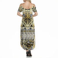 Aotearoa Iwi Ngati Whatua Summer Maxi Dress Maori Wharenui House Tribal Pattern