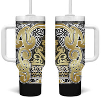 Aotearoa Iwi Ngati Whatua Tumbler With Handle Maori Wharenui House Tribal Pattern