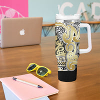 Aotearoa Iwi Ngati Whatua Tumbler With Handle Maori Wharenui House Tribal Pattern