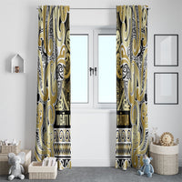 Aotearoa Iwi Ngati Whatua Window Curtain Maori Wharenui House Tribal Pattern