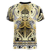 Aotearoa Iwi Ngati Whatua Women V-Neck T-Shirt Maori Wharenui House Tribal Pattern