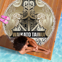 Aotearoa Iwi Waikato Tainui Beach Blanket Maori Wharenui House Tribal Pattern