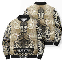 Aotearoa Iwi Waikato Tainui Bomber Puffer Jacket Maori Wharenui House Tribal Pattern