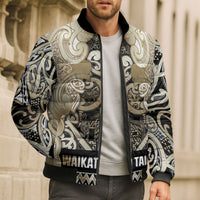 Aotearoa Iwi Waikato Tainui Bomber Puffer Jacket Maori Wharenui House Tribal Pattern