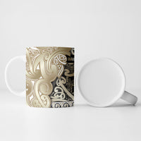 Aotearoa Iwi Waikato Tainui Ceramic Mug Maori Wharenui House Tribal Pattern