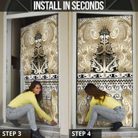 Aotearoa Iwi Waikato Tainui Door Cover Maori Wharenui House Tribal Pattern