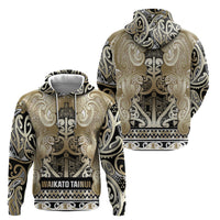 Aotearoa Iwi Waikato Tainui Hoodie Maori Wharenui House Tribal Pattern