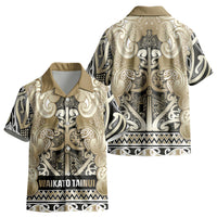 Aotearoa Iwi Waikato Tainui Kid Hawaiian Shirt Maori Wharenui House Tribal Pattern