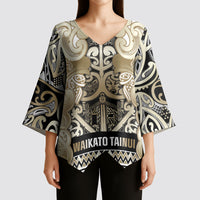 Aotearoa Iwi Waikato Tainui Kimono Sleeve Blouse Maori Wharenui House Tribal Pattern