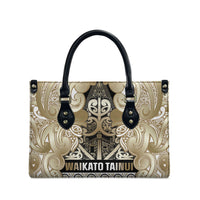Aotearoa Iwi Waikato Tainui Leather Bag Maori Wharenui House Tribal Pattern