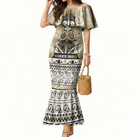 Aotearoa Iwi Waikato Tainui Mermaid Dress Maori Wharenui House Tribal Pattern