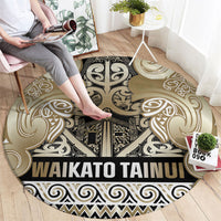 Aotearoa Iwi Waikato Tainui Round Carpet Maori Wharenui House Tribal Pattern