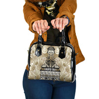 Aotearoa Iwi Waikato Tainui Shoulder Handbag Maori Wharenui House Tribal Pattern