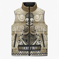 Aotearoa Iwi Waikato Tainui Sleeveless Puffer Jacket Maori Wharenui House Tribal Pattern