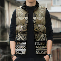 Aotearoa Iwi Waikato Tainui Sleeveless Puffer Jacket Maori Wharenui House Tribal Pattern