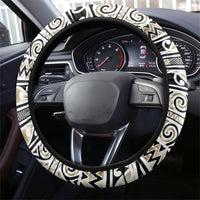 Aotearoa Iwi Waikato Tainui Steering Wheel Cover Maori Wharenui House Tribal Pattern