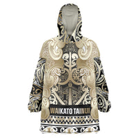 Aotearoa Iwi Waikato Tainui Wearable Blanket Hoodie Maori Wharenui House Tribal Pattern