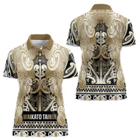 Aotearoa Iwi Waikato Tainui Women Polo Shirt Maori Wharenui House Tribal Pattern