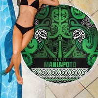 Aotearoa Iwi Ngati Maniapoto Beach Blanket Maori Wharenui House Tribal Pattern