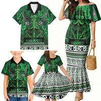 Aotearoa Iwi Ngati Maniapoto Family Matching Mermaid Dress and Hawaiian Shirt Maori Wharenui House Tribal Pattern