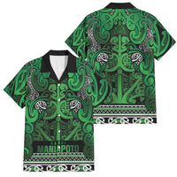 Aotearoa Iwi Ngati Maniapoto Family Matching Mermaid Dress and Hawaiian Shirt Maori Wharenui House Tribal Pattern