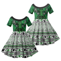 Aotearoa Iwi Ngati Maniapoto Family Matching Short Sleeve Bodycon Dress and Hawaiian Shirt Maori Wharenui House Tribal Pattern