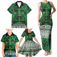 Aotearoa Iwi Ngati Maniapoto Family Matching Tank Maxi Dress and Hawaiian Shirt Maori Wharenui House Tribal Pattern