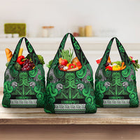 Aotearoa Iwi Ngati Maniapoto Grocery Bag Maori Wharenui House Tribal Pattern