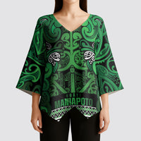 Aotearoa Iwi Ngati Maniapoto Kimono Sleeve Blouse Maori Wharenui House Tribal Pattern