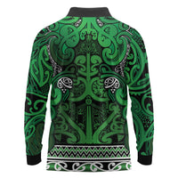 Aotearoa Iwi Ngati Maniapoto Long Sleeve Polo Shirt Maori Wharenui House Tribal Pattern