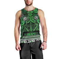 Aotearoa Iwi Ngati Maniapoto Men Tank Top Maori Wharenui House Tribal Pattern
