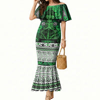 Aotearoa Iwi Ngati Maniapoto Mermaid Dress Maori Wharenui House Tribal Pattern