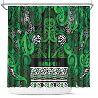 Aotearoa Iwi Ngati Maniapoto Shower Curtain Maori Wharenui House Tribal Pattern