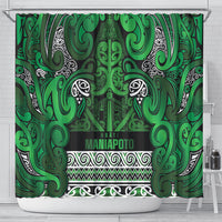 Aotearoa Iwi Ngati Maniapoto Shower Curtain Maori Wharenui House Tribal Pattern