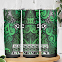 Aotearoa Iwi Ngati Maniapoto Skinny Tumbler Maori Wharenui House Tribal Pattern
