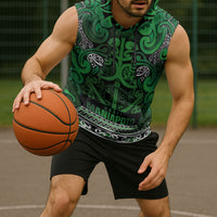 Aotearoa Iwi Ngati Maniapoto Sleeveless Hoodie Maori Wharenui House Tribal Pattern