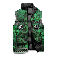 Aotearoa Iwi Ngati Maniapoto Sleeveless Puffer Jacket Maori Wharenui House Tribal Pattern
