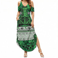 Aotearoa Iwi Ngati Maniapoto Summer Maxi Dress Maori Wharenui House Tribal Pattern