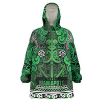 Aotearoa Iwi Ngati Maniapoto Wearable Blanket Hoodie Maori Wharenui House Tribal Pattern