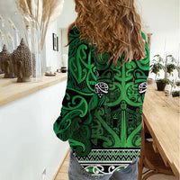 Aotearoa Iwi Ngati Maniapoto Women Casual Shirt Maori Wharenui House Tribal Pattern
