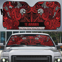 Aotearoa Iwi Te Arawa Auto Sun Shade Maori Wharenui House Tribal Pattern