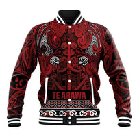 Aotearoa Iwi Te Arawa Baseball Jacket Maori Wharenui House Tribal Pattern
