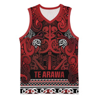 Aotearoa Iwi Te Arawa Basketball Jersey Maori Wharenui House Tribal Pattern