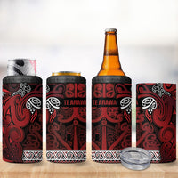 Aotearoa Iwi Te Arawa 4 in 1 Can Cooler Tumbler Maori Wharenui House Tribal Pattern