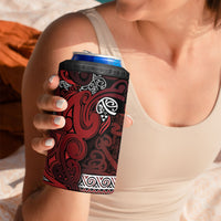 Aotearoa Iwi Te Arawa 4 in 1 Can Cooler Tumbler Maori Wharenui House Tribal Pattern