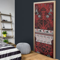 Aotearoa Iwi Te Arawa Door Cover Maori Wharenui House Tribal Pattern