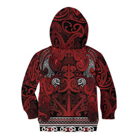 Aotearoa Iwi Te Arawa Kid Hoodie Maori Wharenui House Tribal Pattern