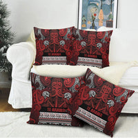 Aotearoa Iwi Te Arawa Pillow Cover Maori Wharenui House Tribal Pattern
