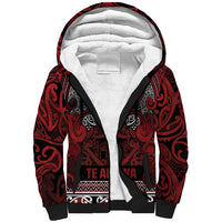 Aotearoa Iwi Te Arawa Sherpa Hoodie Maori Wharenui House Tribal Pattern